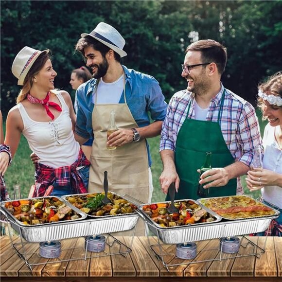 Disposable Chafing Dish Buffet Set, 33 Pcs of Chafing Servers with Covers (9x13) - Picture 4 of 7